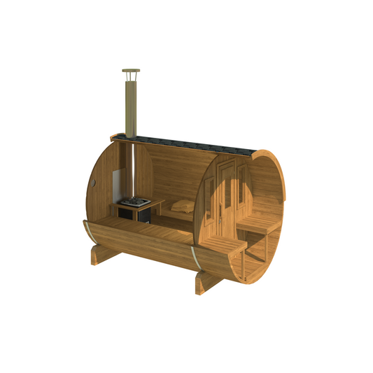 Barrel Sauna 250 — side view