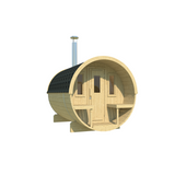 Barrel Sauna 280 — Spruce Garden Sauna for Bigger Groups, 2.8m — spruce — angle view 1