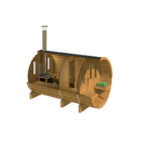 Barrel Sauna 330 with Terrace — side view
