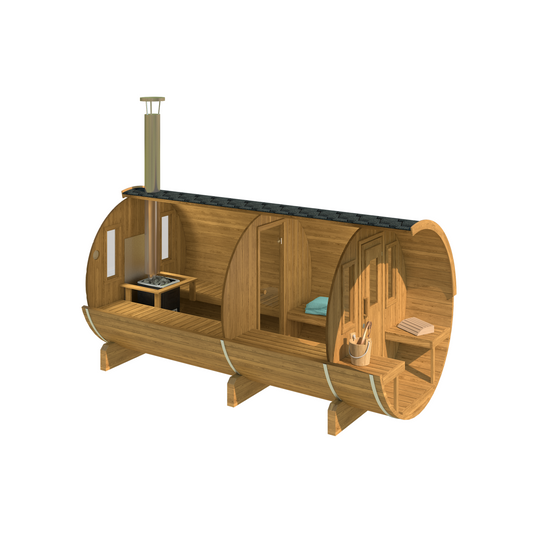 Barrel Sauna 400 — side view