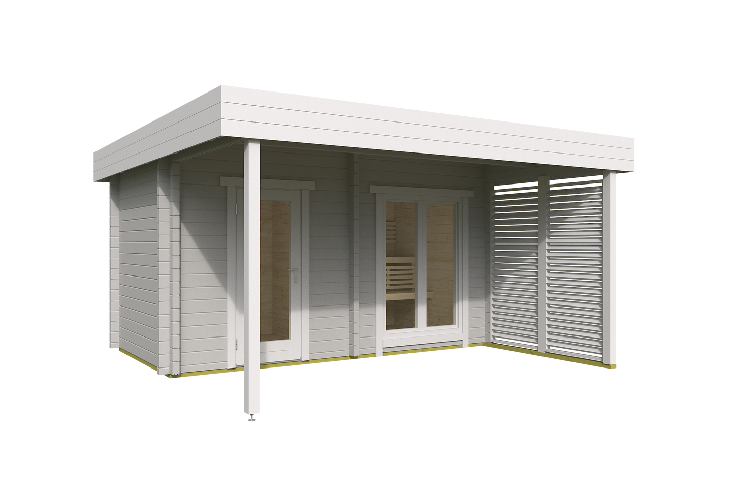 howe 200 pro 2 4 person outdoor sauna with terrace changing room product exterior view — view 2