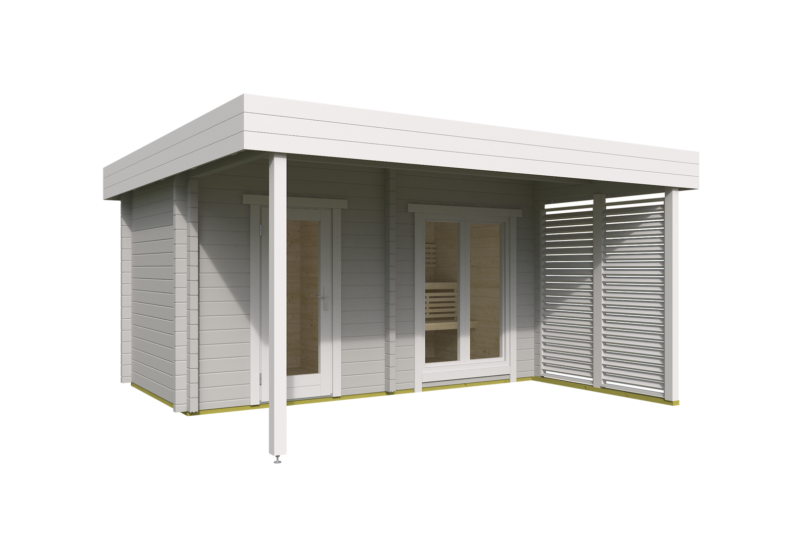 howe 200 pro 2 4 person outdoor sauna with terrace changing room product exterior view — view 2