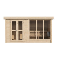 Multiroom Log Sauna Anita — front view