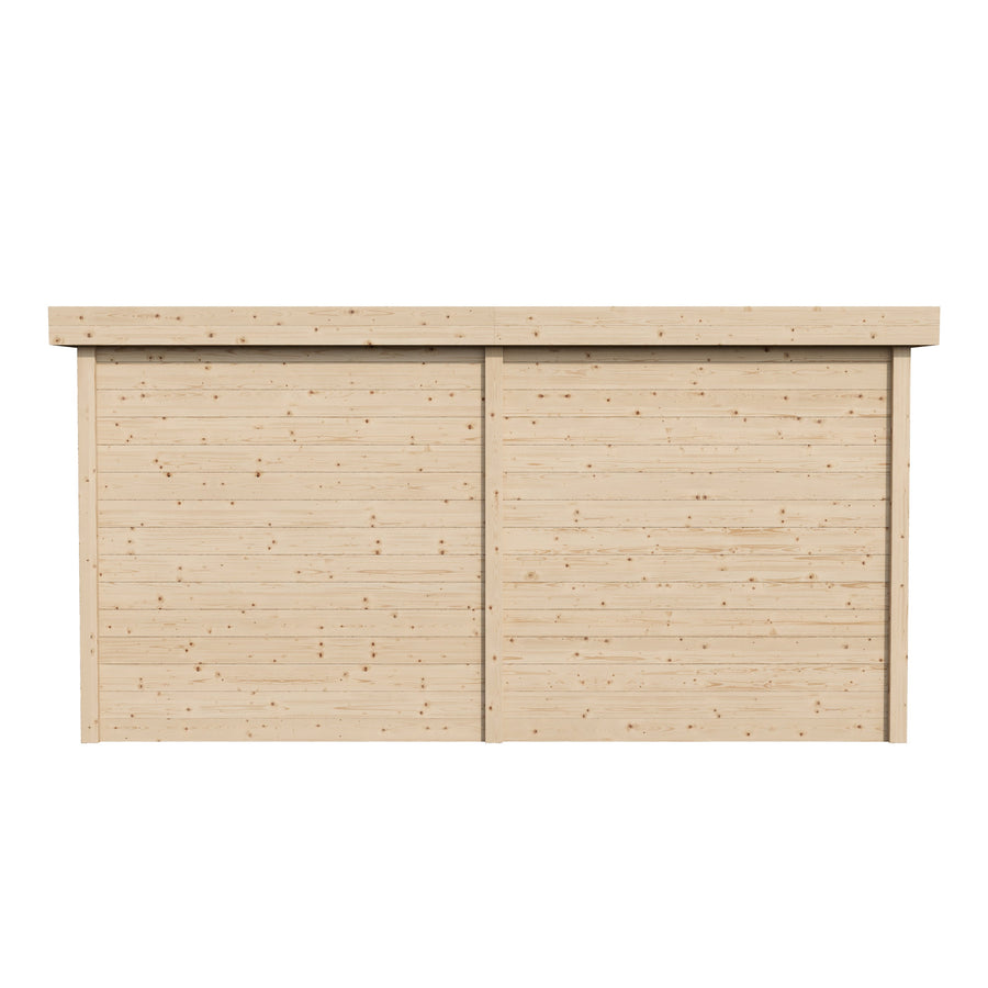 Multiroom Log Sauna Anita — Spruce Sauna with Front Room, 9m² — spruce — front view 4
