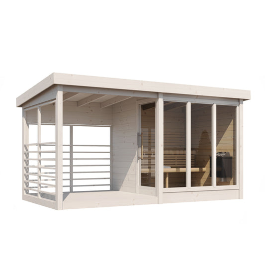 Multiroom Log Sauna Anita with Terrace — angle view