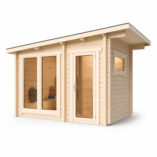 Multiroom Log Sauna Higi XL — angle view