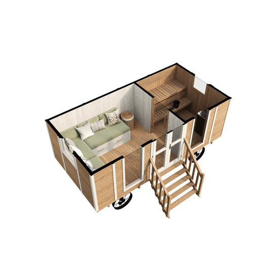 Mobile Sauna Wagon — side view