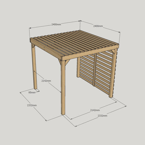 Freestanding Shade Pergola | Timber | Open Slatted Roof | Multiple Sizes