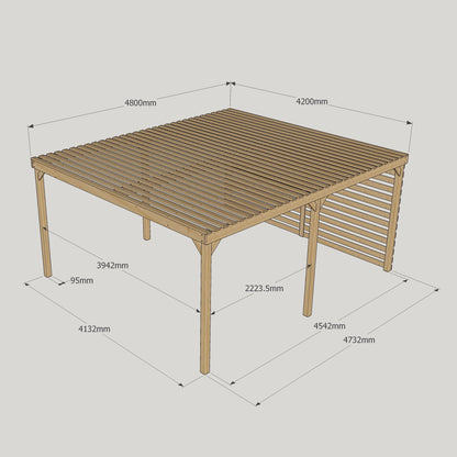 Freestanding Shade Pergola - Light Green - 4.2m Width x 4.8m Length