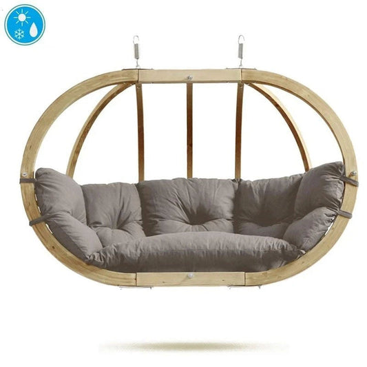 Globo Royal Taupe Double Seater Hanging Egg Chair product exterior view