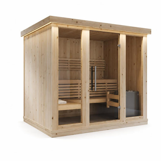 Indoor Home Sauna Large — Spruce Sauna Room for Sharing, 3.9m² No Floor — spruce — angle view 1