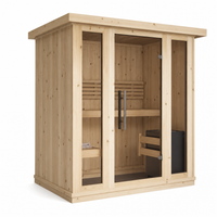 Indoor Home Sauna Small — Compact Spruce Sauna Room, 2.6m² No Floor — spruce — angle view 1