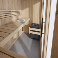 Indoor Home Sauna Small — Compact Spruce Sauna Room, 2.6m² No Floor — spruce — side view 1