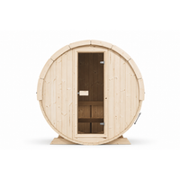 Terrace Barrel Sauna — Spruce Garden Sauna for Decking, 1.6m — spruce — front view 1