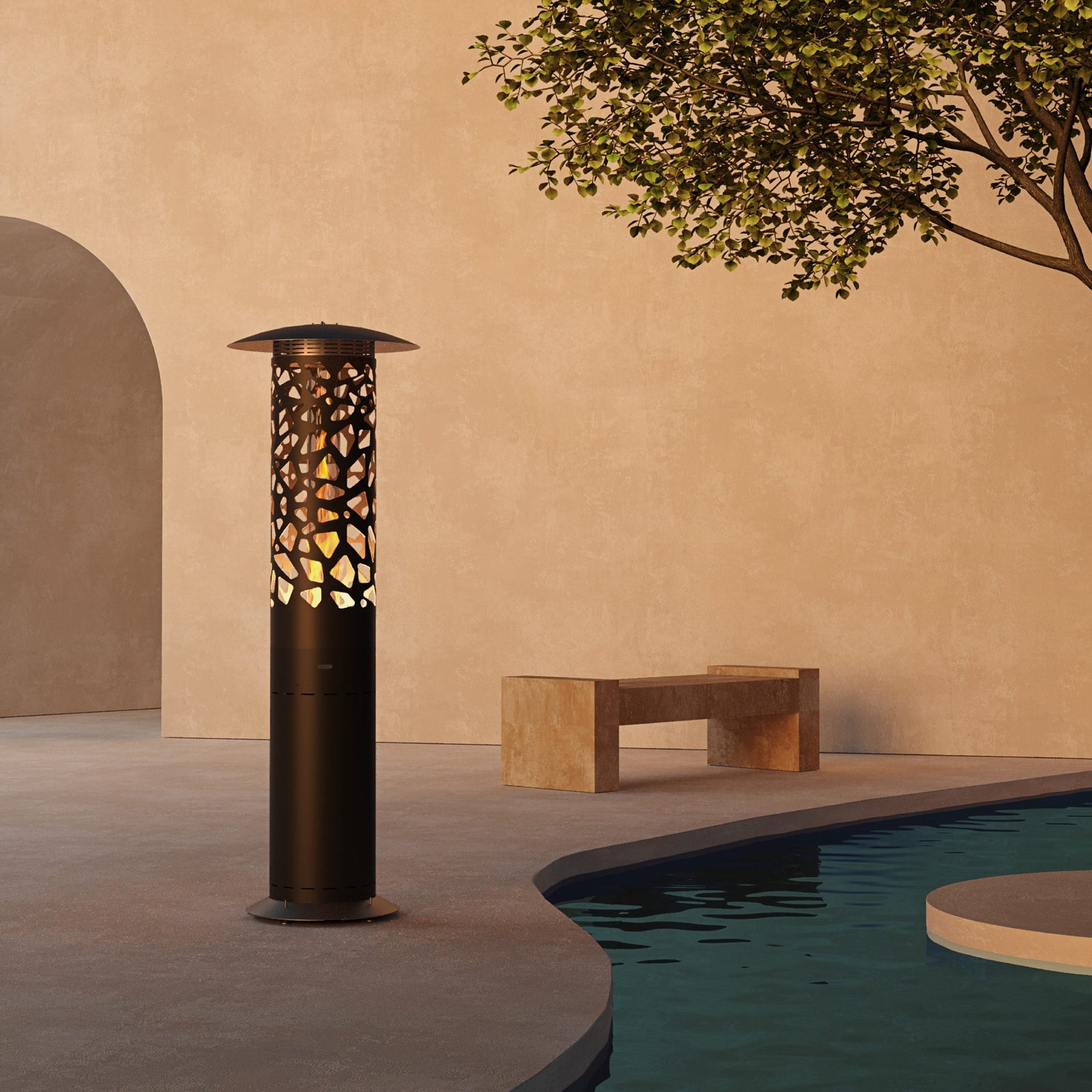 glammfire tile hyperion gas heater product exterior view