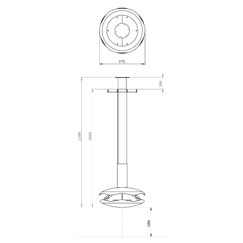 glammfire perola suspended fire product exterior view — view 5