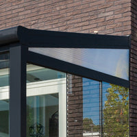 Veranda Gable Polycarbonate Panel | Roma Verandas | Custom Cut F-Profile Frame | Fits Sloped Gable End | Universal Veranda Fit