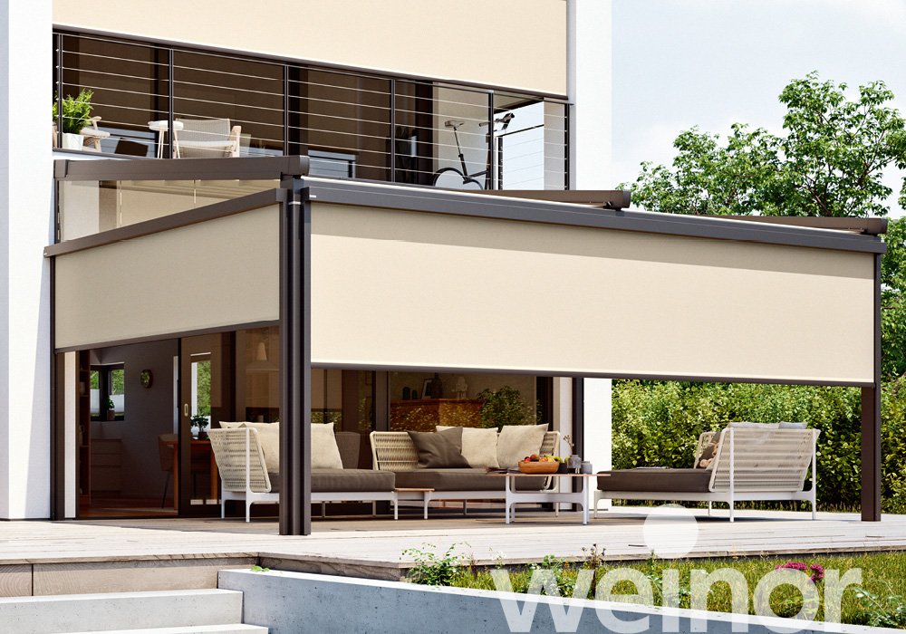 Vertical Zip Screen | Weinor VertiTex II | Add-On Privacy & Wind Protection | Heights To 2.2m