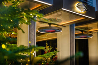 Bromic Eclipse Smart-Heat Electric on a luxury hotel terrace in London | Roma Verandas