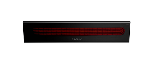 Bromic Platinum Smart-Heat Electric in black, switched on | Roma Verandas