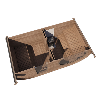 agnes 240 pro 6 person outdoor sauna changing room product exterior view