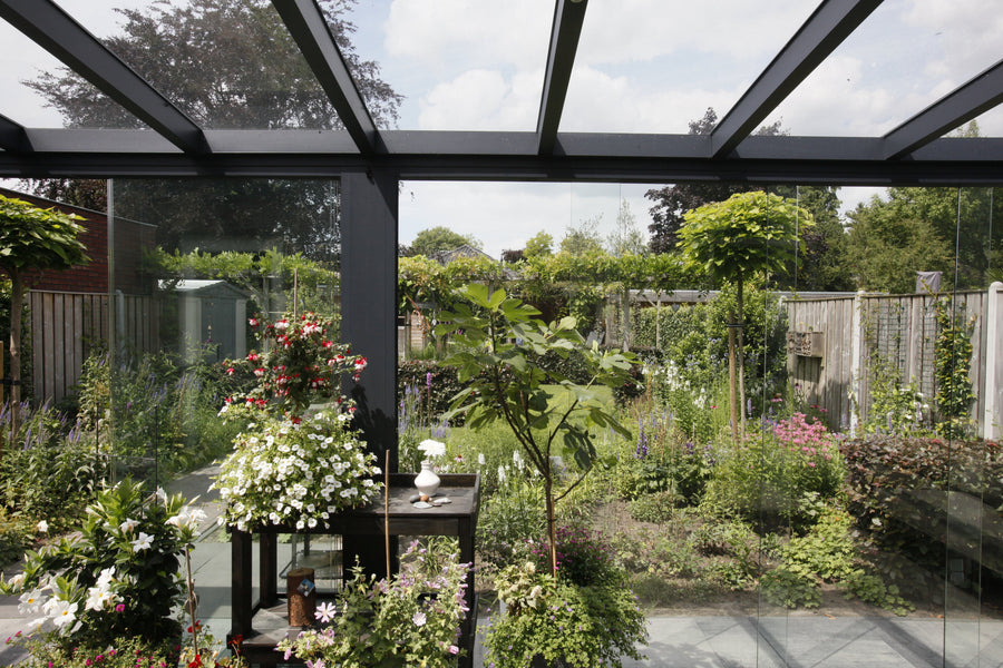 Wide-Span Aluminium Veranda | The Luxa | Up To 7m | Polycarbonate or Glass Roof | Freestanding