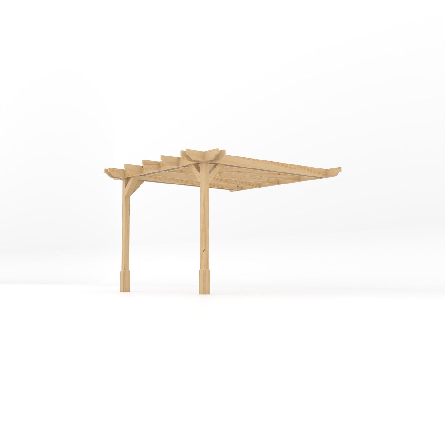 Wall Mounted Double Premium Pergola - Light Green - 3m Depth x 3m Length