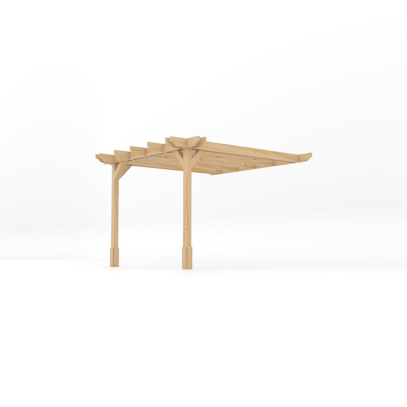 Wall Mounted Double Premium Pergola - Light Green - 3m Depth x 3m Length