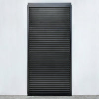 Roma Anta louvred sliding panel in black with black slats on a veranda enclosure