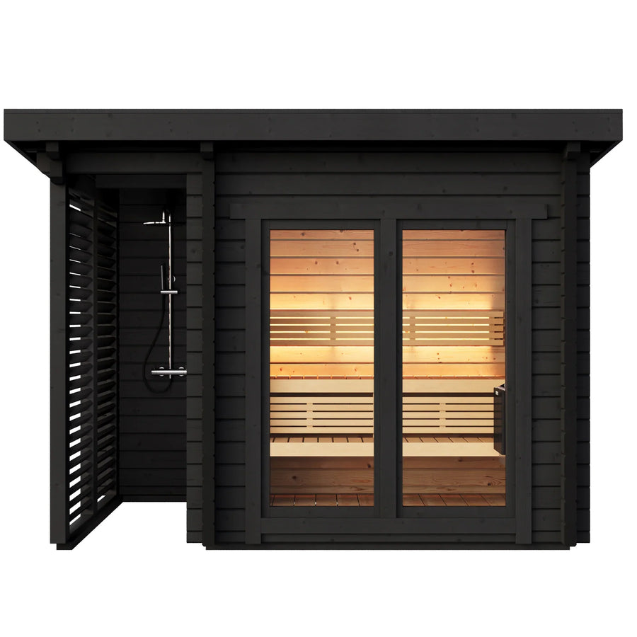 Fraser 190 Spa 2-4 Person Outdoor Sauna with Shower Terrace