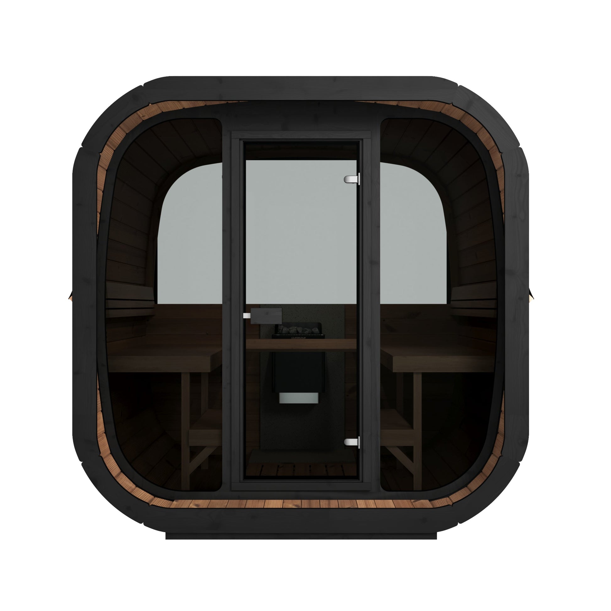 beacon 200 classic 6 person outdoor cube sauna product exterior view — view 9