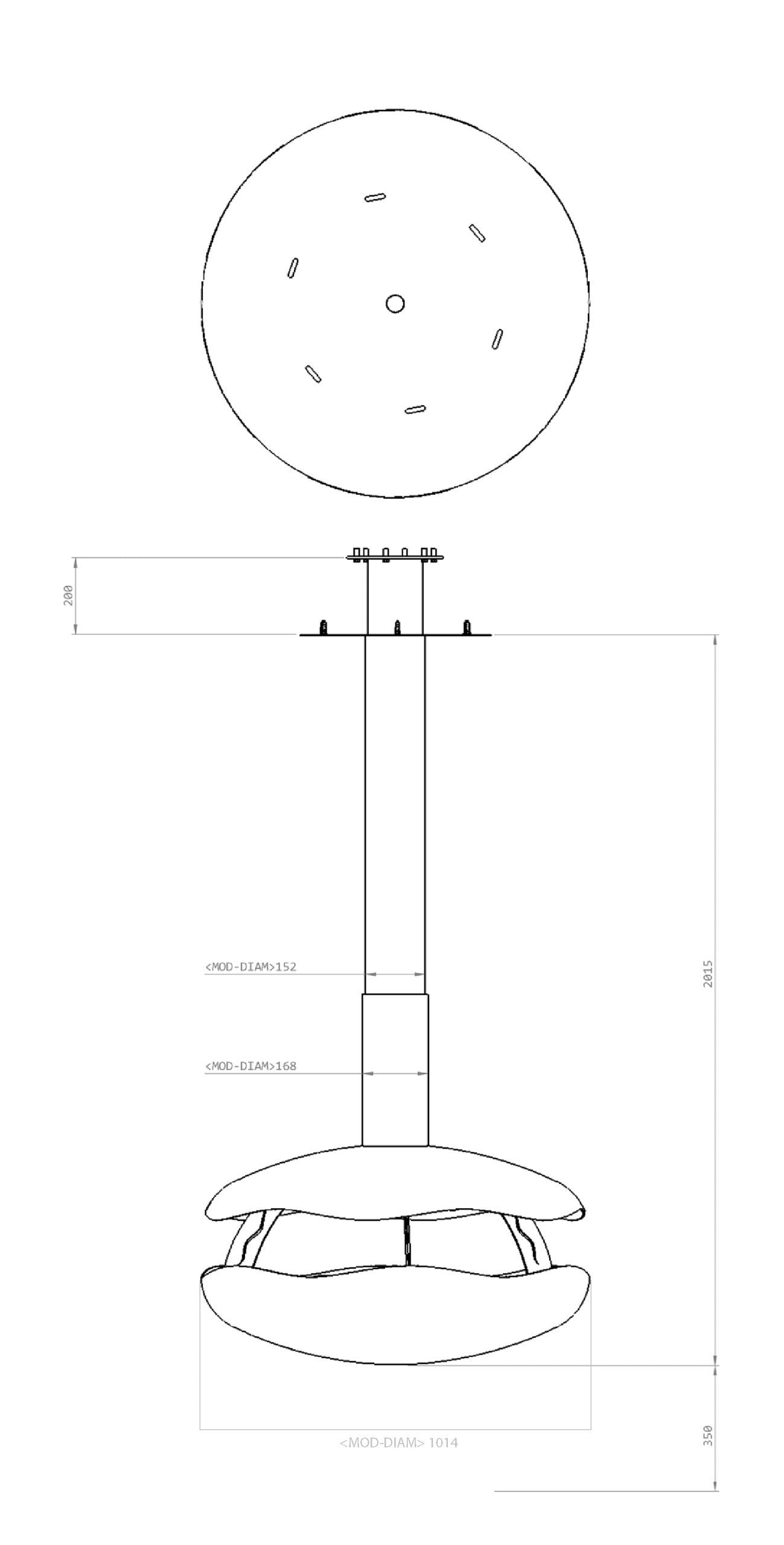 glammfire perola plus suspended fire product exterior view — view 5