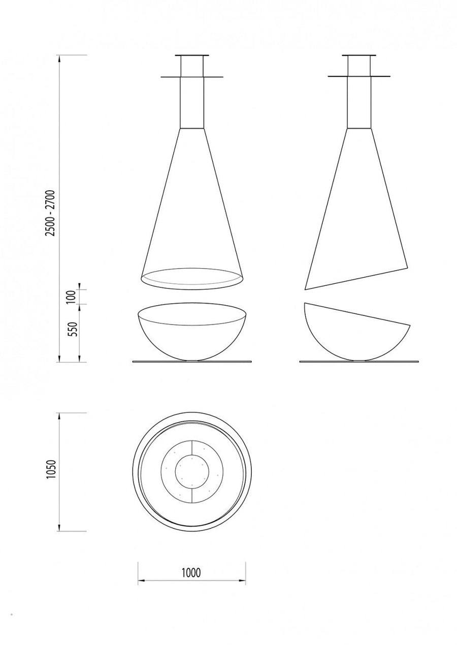 glammfire thales suspended fire product exterior view — view 8