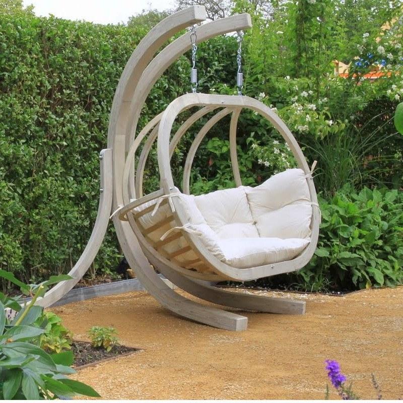 globo royal double hanging egg chair set product exterior view — view 7