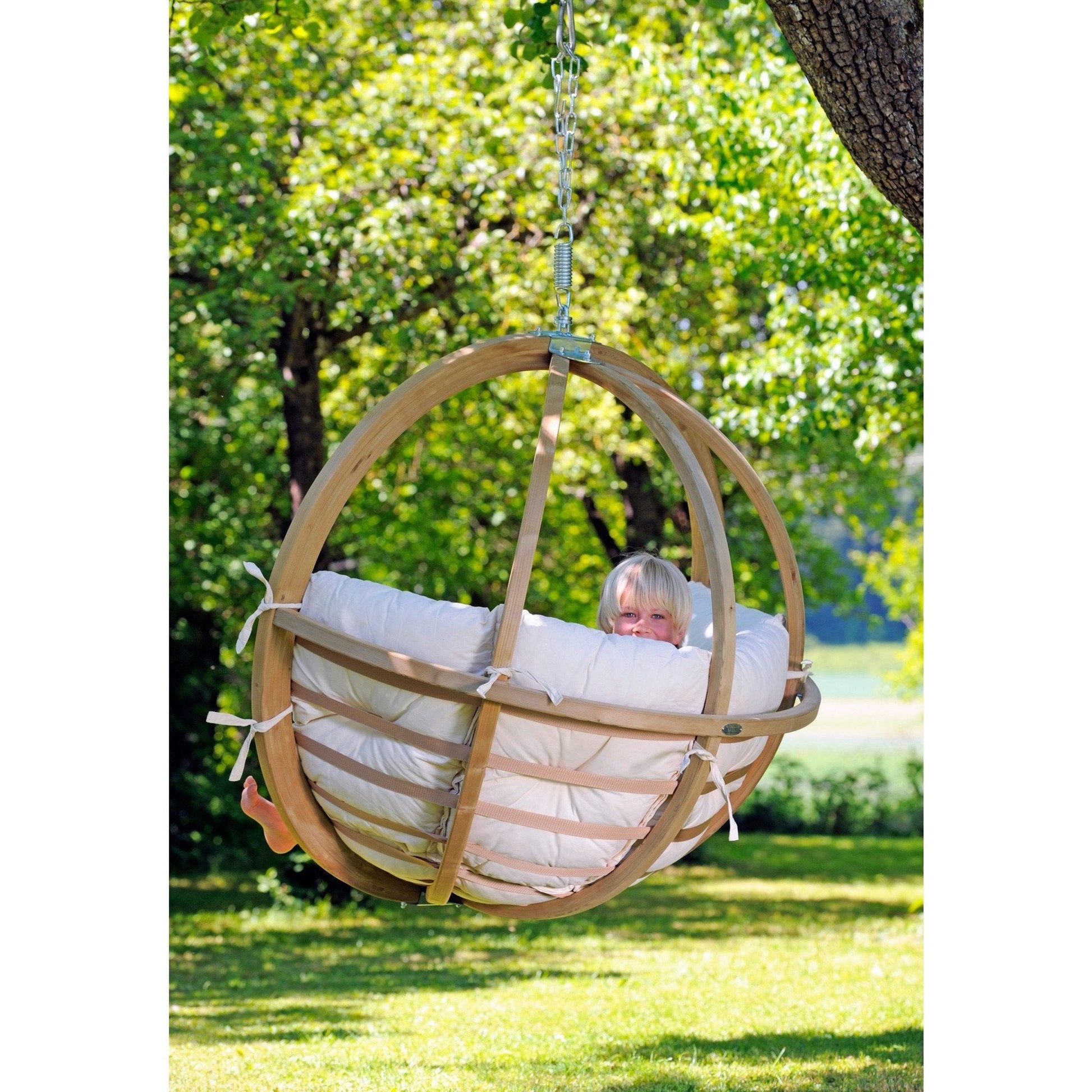 globo single natura hanging egg chair product exterior view — view 5