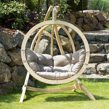globo single taupe hanging egg chair cutaway render