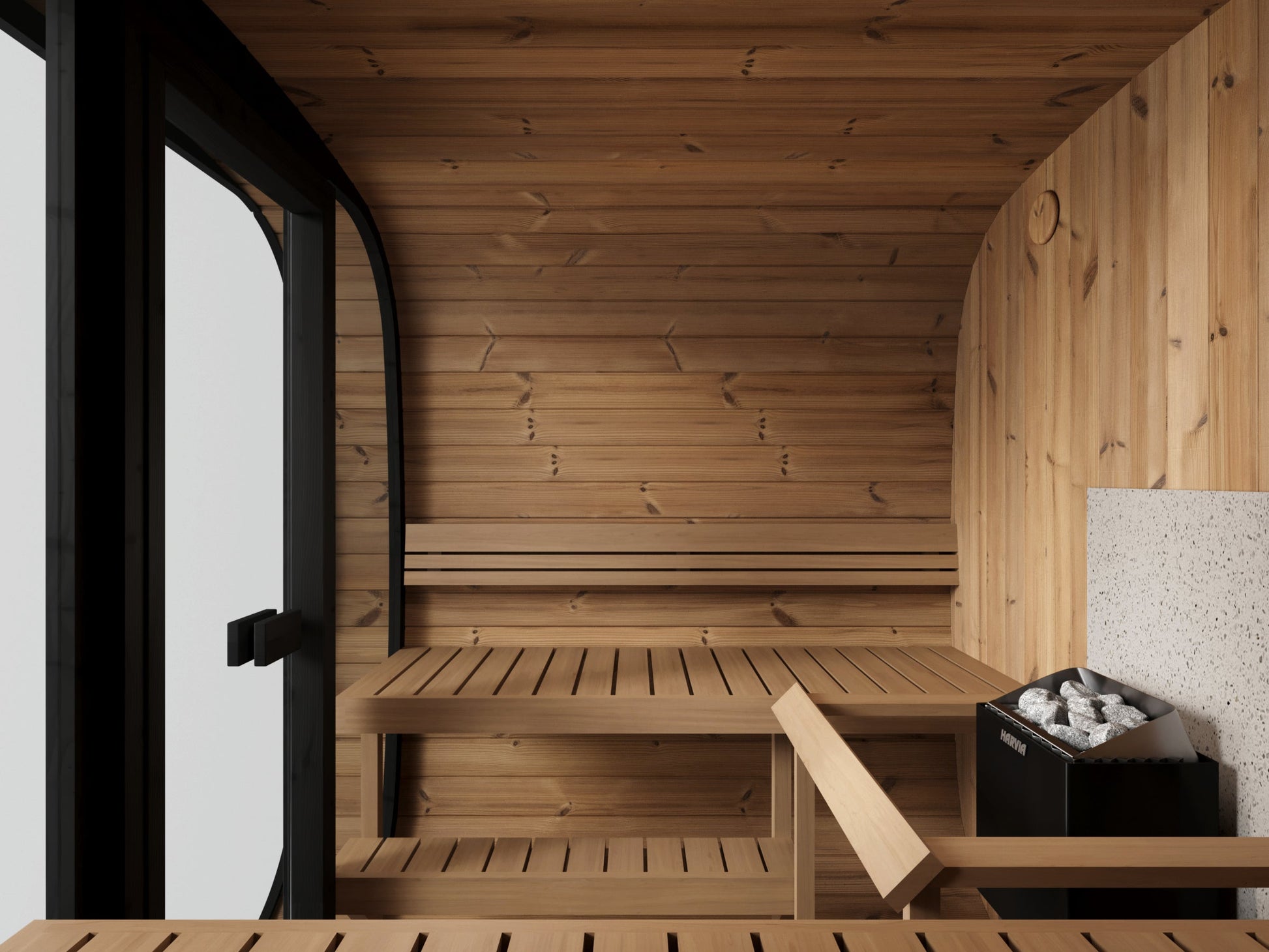 beacon 200 classic 6 person outdoor cube sauna product exterior view — view 4