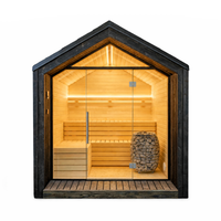 ridge 250 deluxe 2 4 person outdoor prebuilt cube sauna product exterior view