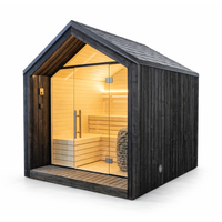 ridge 250 deluxe 2 4 person outdoor prebuilt cube sauna product exterior view — view 2