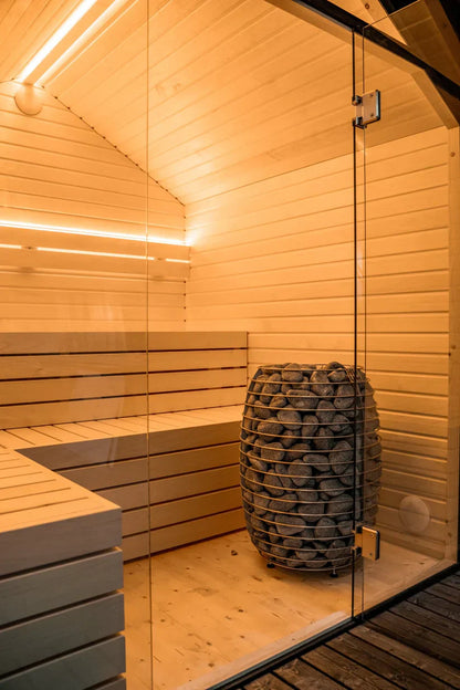 ridge 250 deluxe 2 4 person outdoor prebuilt cube sauna product exterior view — view 5