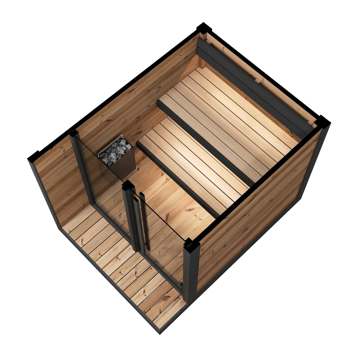 Nessy 150 Deluxe Patio Sauna 2-3 Person Thermowood with Glass Front