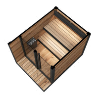 Nessy 150 Deluxe Patio Sauna 2-3 Person Thermowood with Glass Front