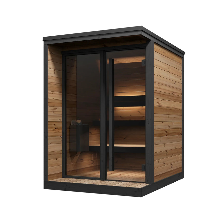 Nessy 150 Deluxe Patio Sauna 2-3 Person Thermowood with Glass Front