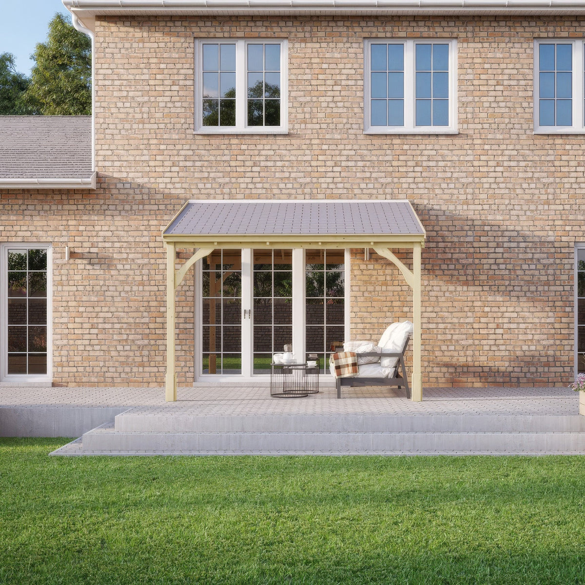 Wall Mounted Felt Shingle Roof Gazebo | Timber | Multiple Sizes
