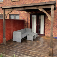 Timber Felt Shingle Roof | Wall Mounted Garden Shelter | Rustic Brown | 2.5m Depth x 3.62m Width