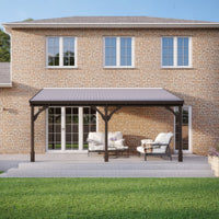 Timber Felt Shingle Roof | Wall Mounted Garden Shelter | Rustic Brown | 2m Depth x 5.06m Width