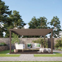 Pergola | Timber Box Pergola | Integrated Decking Base | Freestanding Garden Structure | Rustic Brown | 2.4m Width x 2.4m Length
