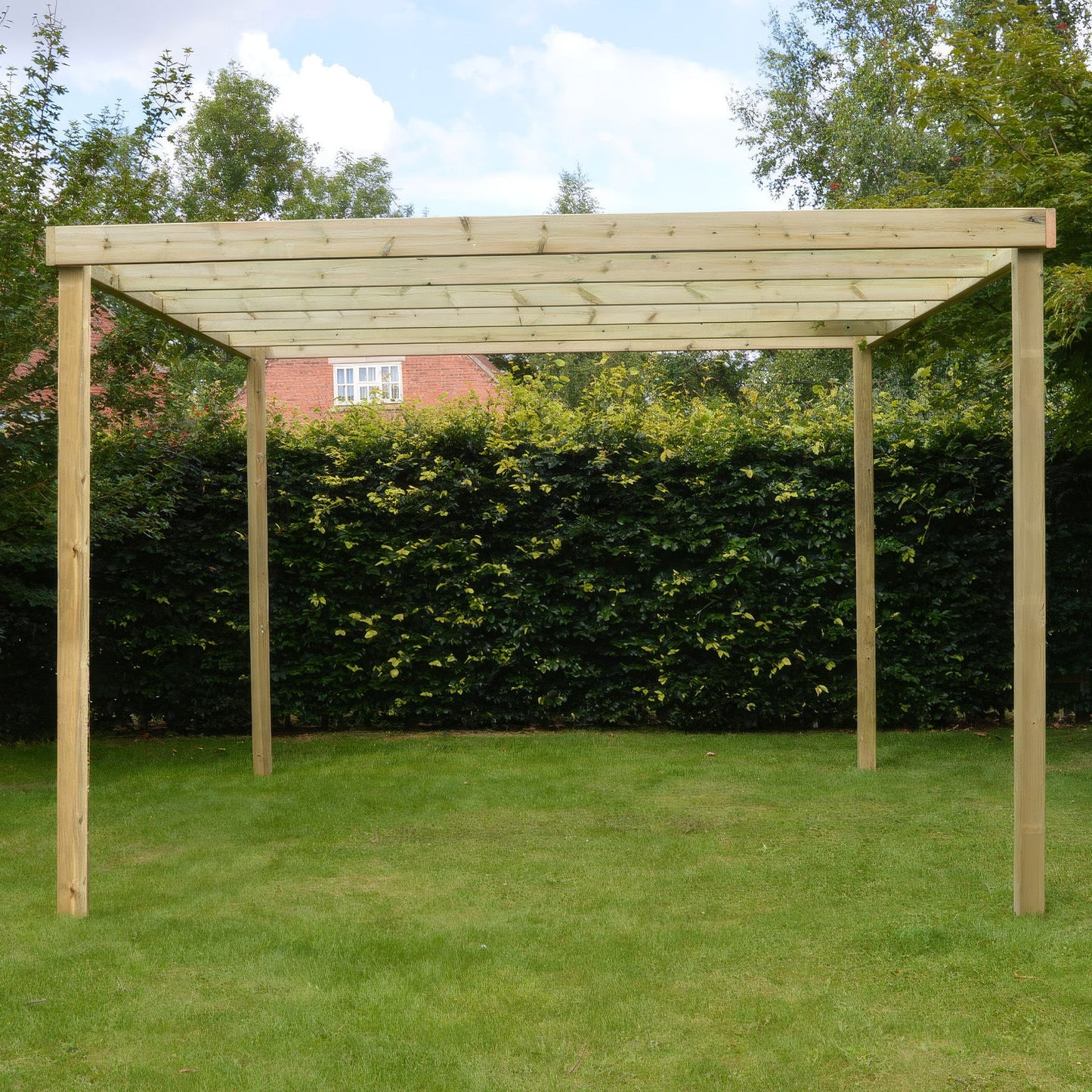 Freestanding Box Pergola - Light Green - 1.8m Width x 6m Length