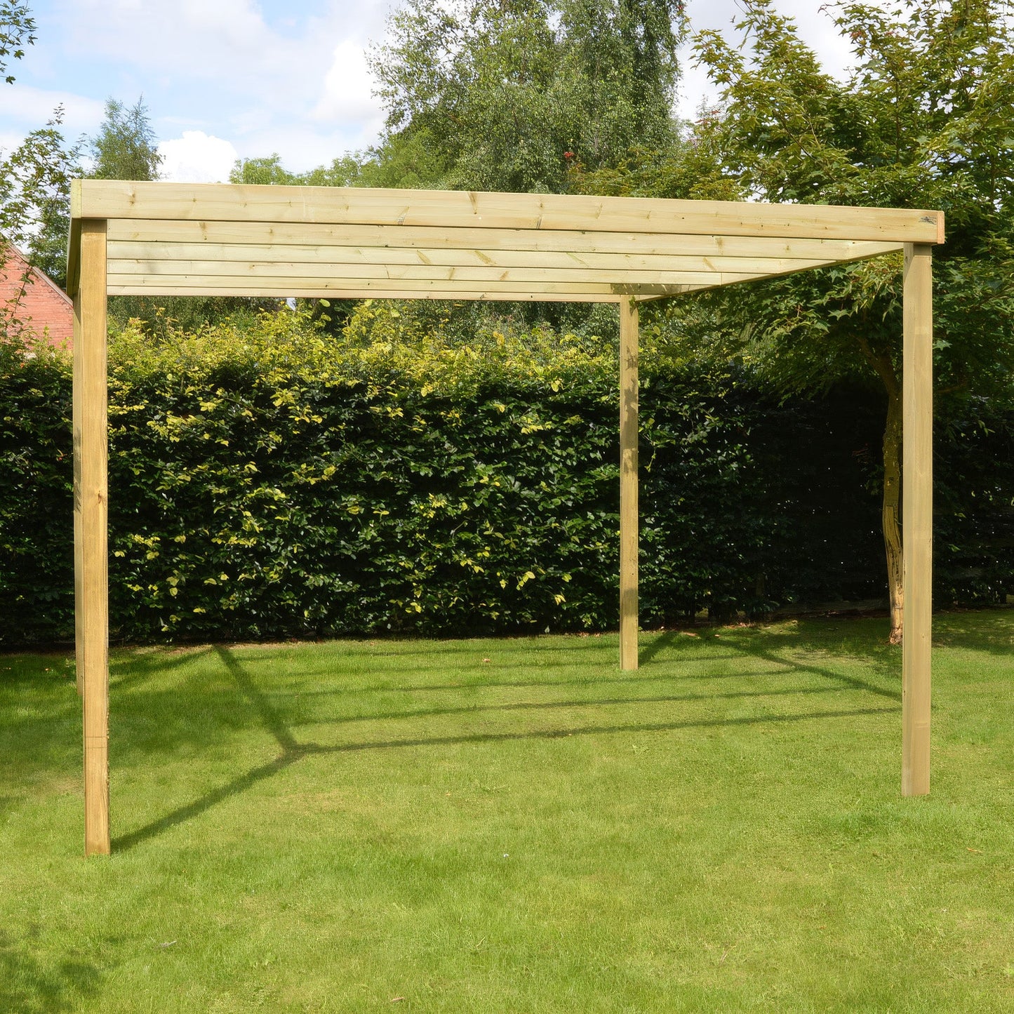 Freestanding Box Pergola - Light Green - 2.4m Width x 3.6m Length