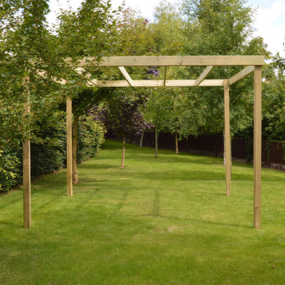 Freestanding Box Pergola - Light Green - 2.4m Width x 3.6m Length